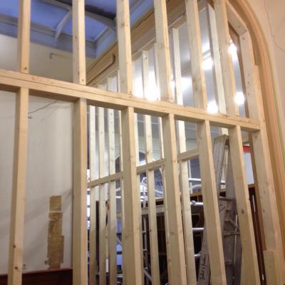 Afscheiding trapopgang atelier/appartement