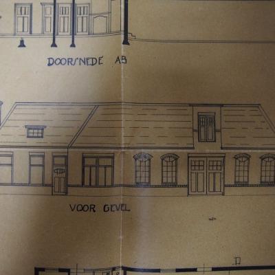 Vooraanzicht Oude Bouwtekening